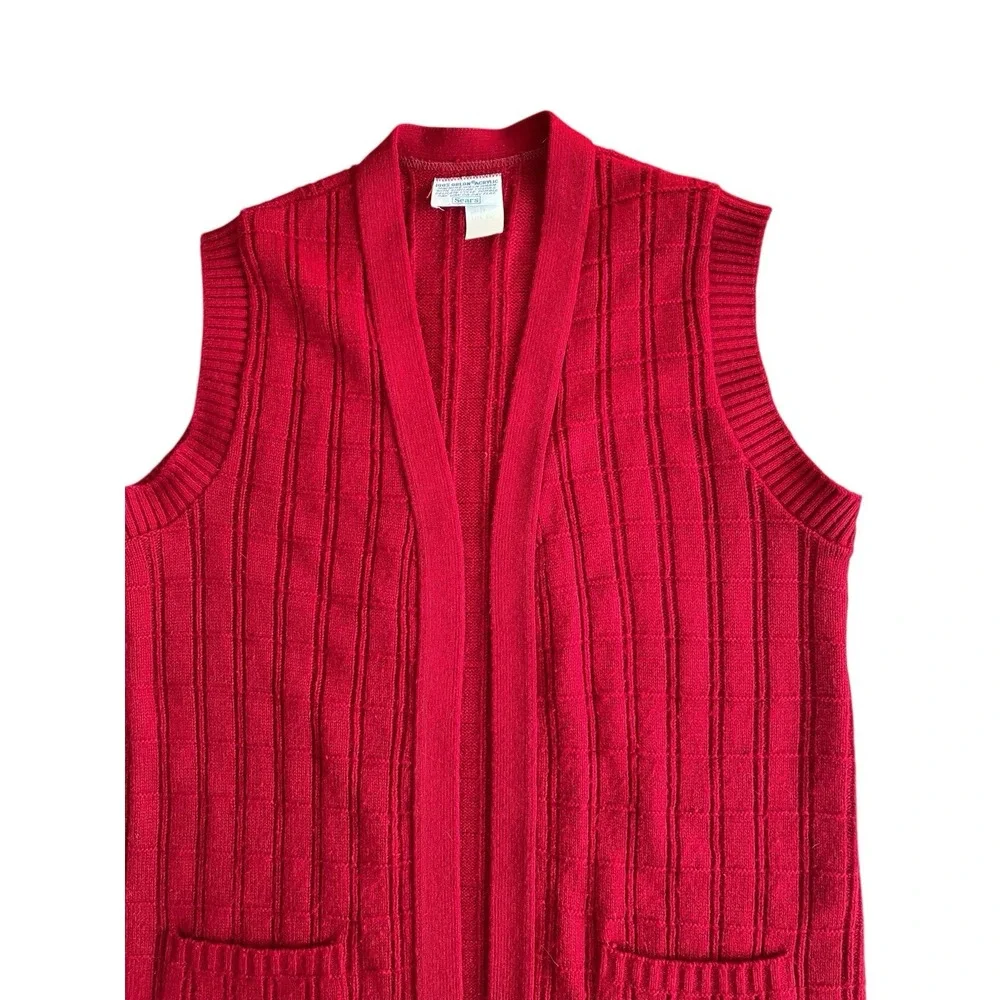 Vintage Sears Knit Sweater Vest Mens Size M Red Orlon‎ Grandpa 50s 60s Indie